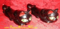 Image for Cats Stretching-Pouncing Rhinestone Eyes Vintage Japan Salt & Pepper Shakers Set <b><span style='color:red'> *****PRIORITY MAIL SHIPPING INCLUDED – DOMESTIC ORDERS ONLY!***** </span></b><span style='color:purple'>